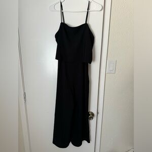 Black jumper, wide leg